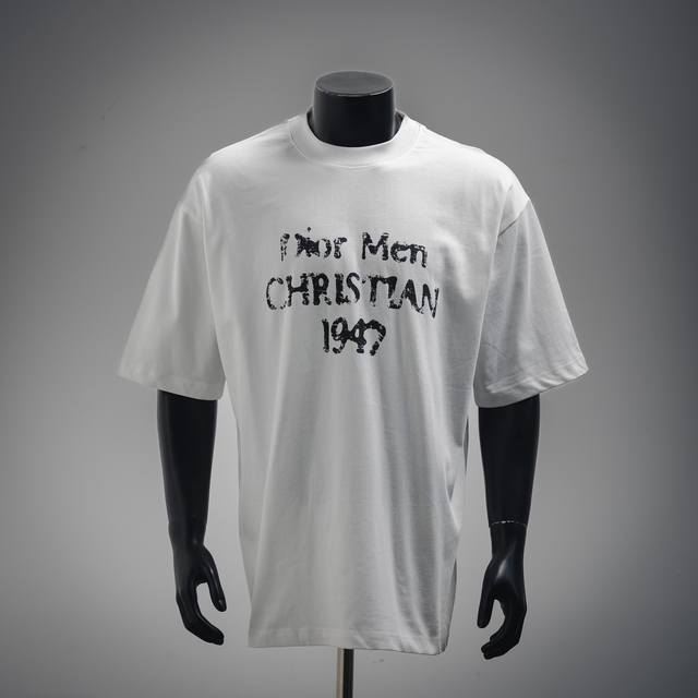 Dior Cd 25Ss1947 damaged letter print short-sleeved T-shirt Size: Xs-L