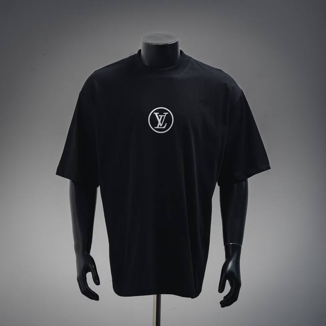 Louis Vuitton 25Ss short sleeves with circle letters printed on the chest Same-c
