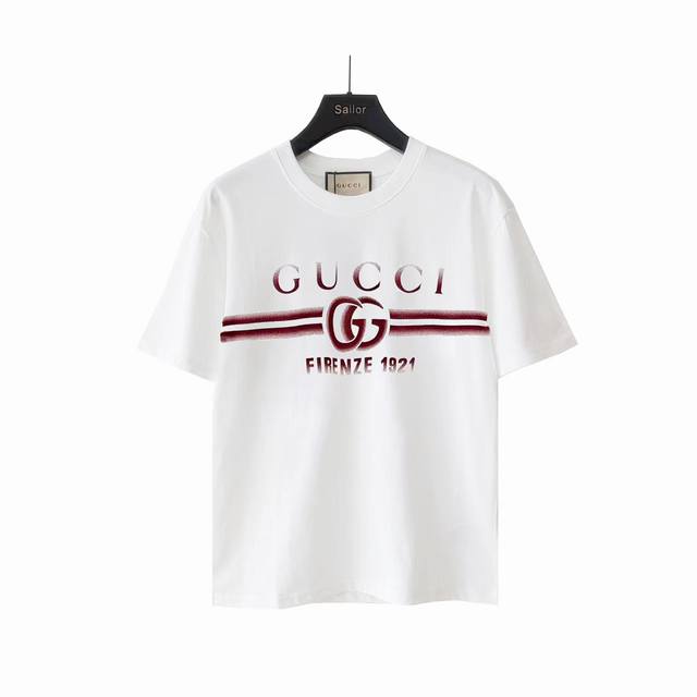Actual shot details + size chart Gucci 24Ss gradient letter logo short sleeve Im