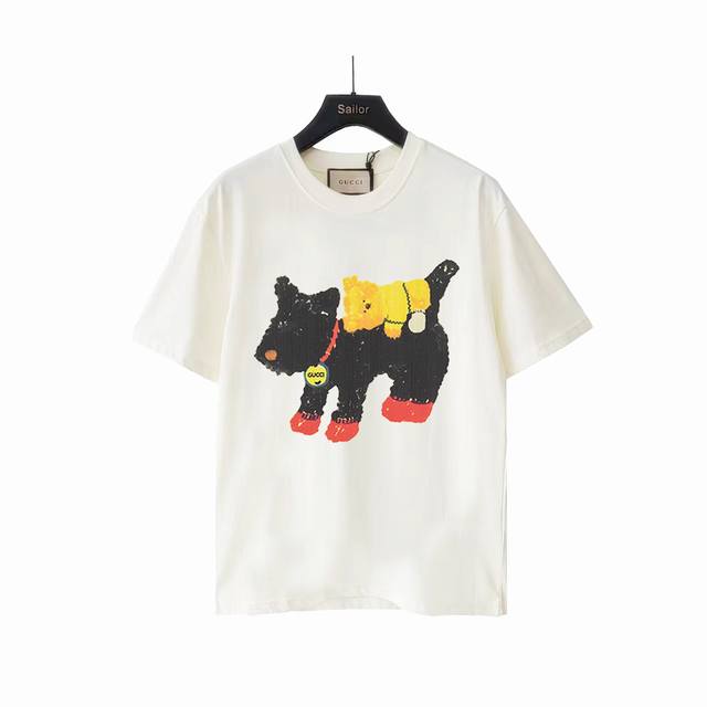 Actual details + size chart Gucci funny cartoon doll dog and bear collar short s