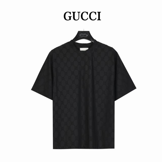 Gucci Gucci dark pattern full print double G jacquard knitted short sleeve T-shi