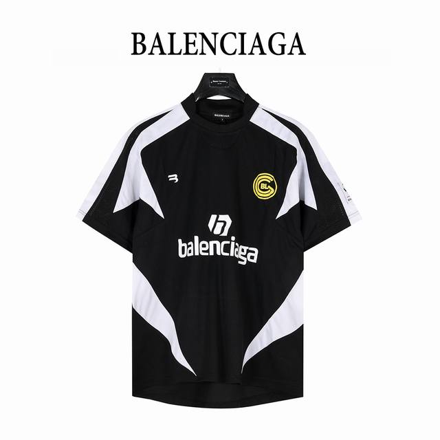 Balenciaga classic show style football print short-sleeved T-shirt The mesh of t