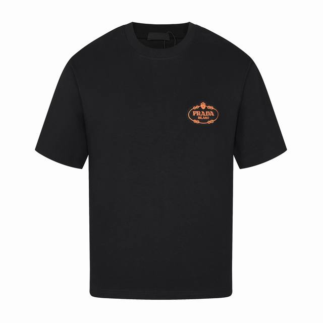 Prada 25Ss short-sleeved shirt with small logo patch embroidery on the chest The
