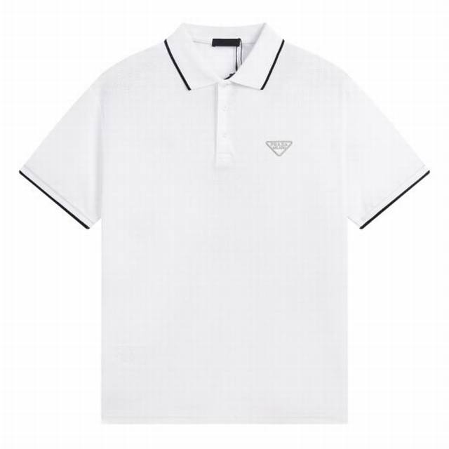 Prada 25Ss Polo short sleeve with contrasting embroidery on the chest triangle l