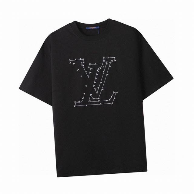 Louis Vuitton New summer star letter embroidery round neck short-sleeved T-shirt