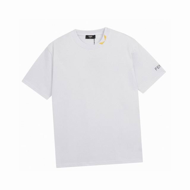 Fendi New summer neckline embroidered eyes round neck short-sleeved T-shirt High
