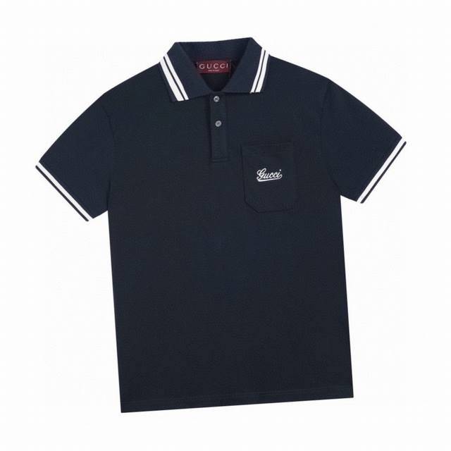 Gucci Summer new style pocket letter embroidery lapel short-sleeved Polo shirt M