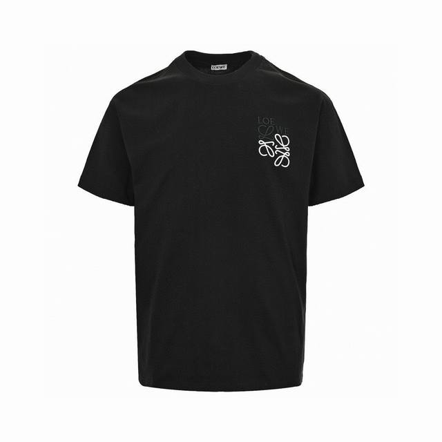 Loewe Summer new style dislocation logo color matching embroidery round neck sho