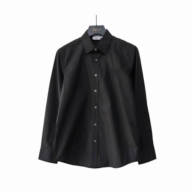 Details Bbr classic Ss new poplin collar plaid contrast Tb letter embroidery lon