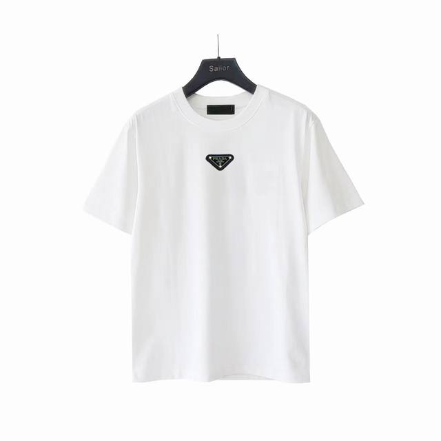 Actual details + size chart Prada 24Ss short-sleeved T-shirt with triangle logo