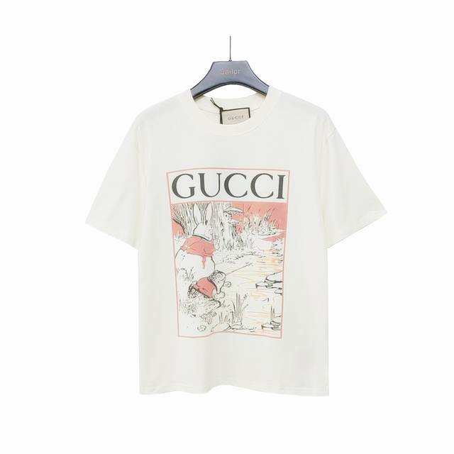 Actual details + size chart Gucci new frog prince pattern printed short sleeves