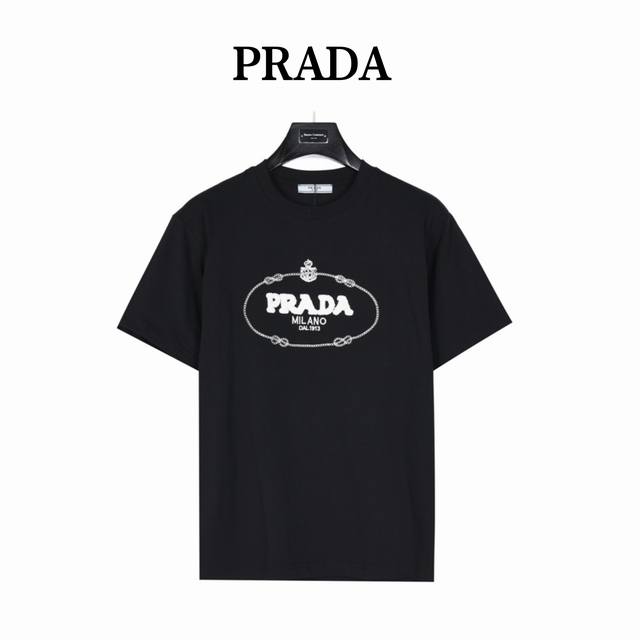 Prada towel embroidery letter logo short-sleeved T-shirt Basic style What we car