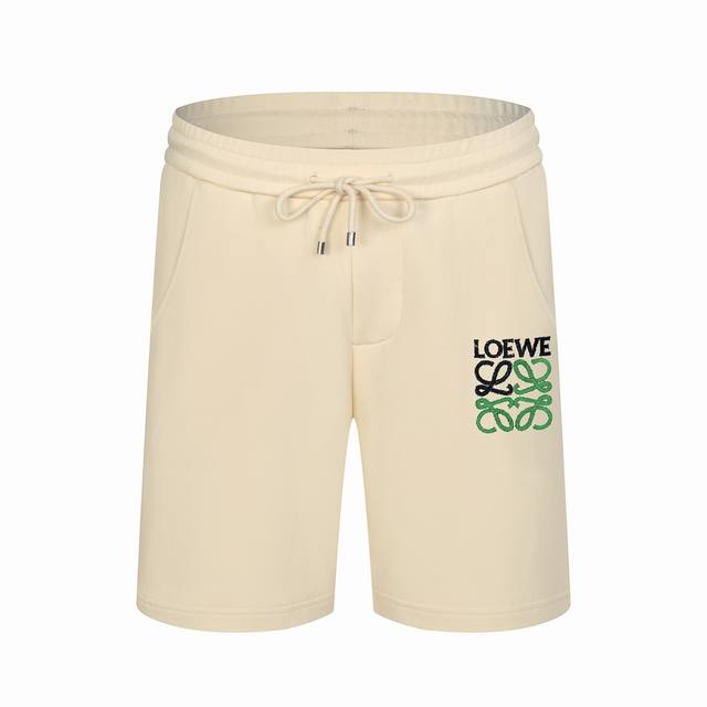 Loewe Ss toothbrush embroidery craft casual couple loose cotton terry shorts The