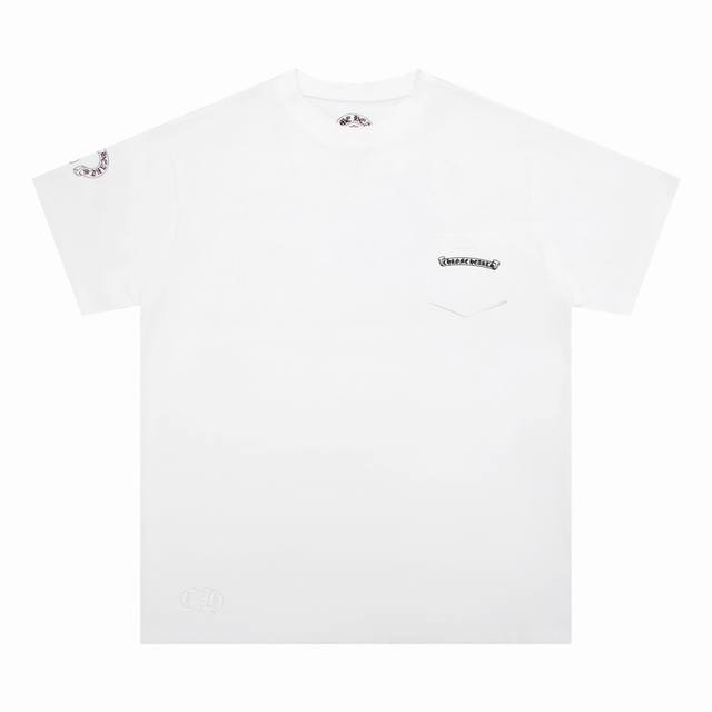 High version Chrome Hearts short sleeves with Sanskrit cross print! Chest pocket