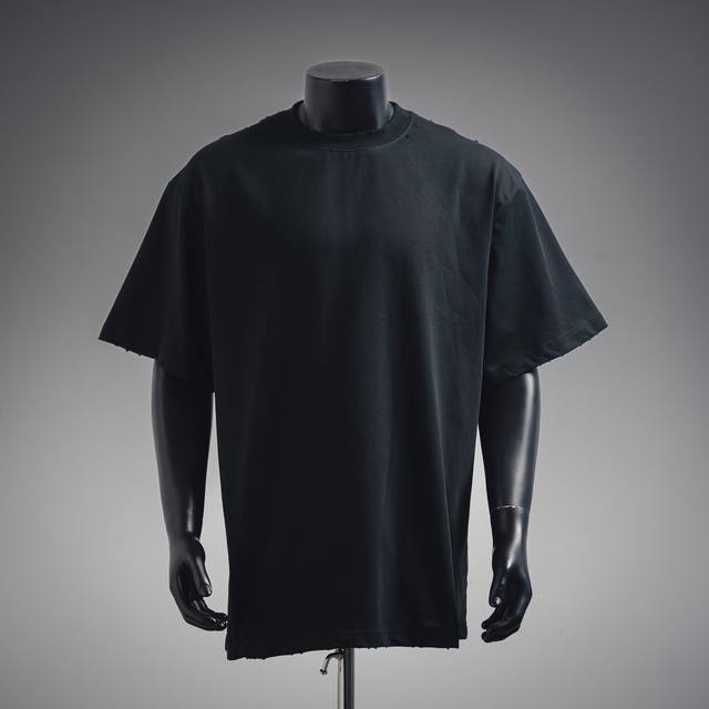Balenciaga 25Ss back offset short-sleeved T-shirt Heavy damage process 1:1 print