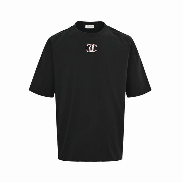 Chanel 25Ss snowflake embroidered short sleeves The fabric is made of customized