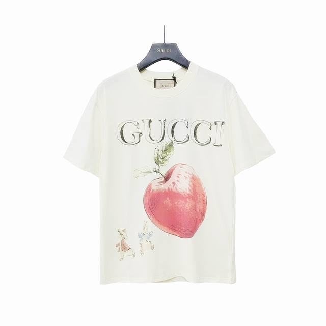 Actual details + size chart Gucci Peter Rabbit series Apple bunny print short sl
