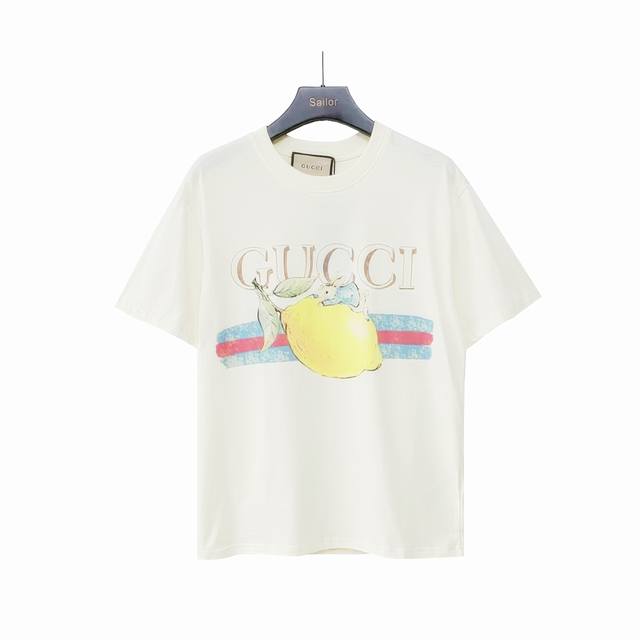 Actual details + size chart Gucci Peter Rabbit series lemon bunny print short sl
