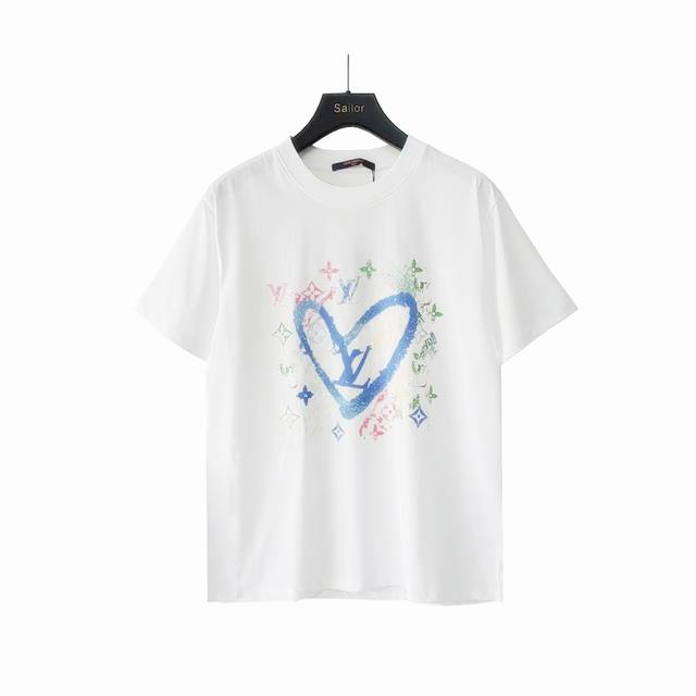 Actual details + size chart Louis Vuit*On Louis Vuit 24Sslv chest heart graffiti