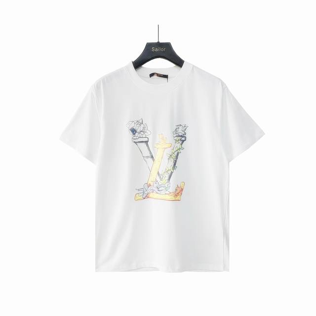 Actual details + size chart Louis Vuitton Lv cartoon cat and mouse print short-s