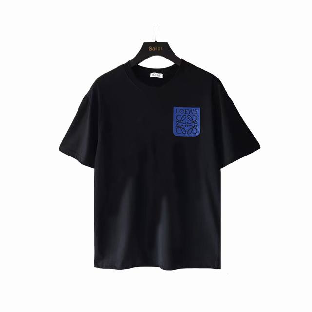 Actual details + size chart Loewe Pocket Logo Embroidered Short Sleeves 240g dou