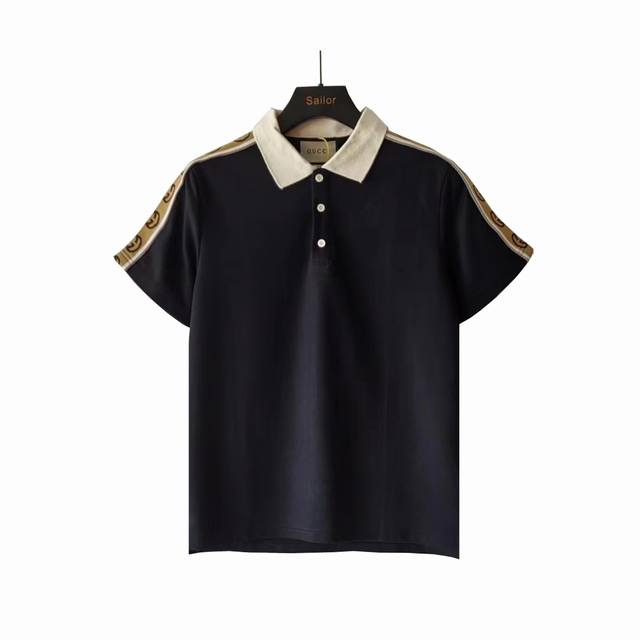 Actual details + size chart Gucc 24Ss Double G reflective webbing Polo shirt Pur