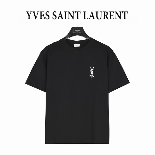 Saint Laurent 25Ss Back Letter Logo Foam Print Short Sleeve T-shirt The simple f