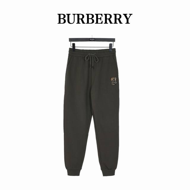 Burberry 24Fw Tb plaid patch three-dimensional embroidery cotton knitted trouser