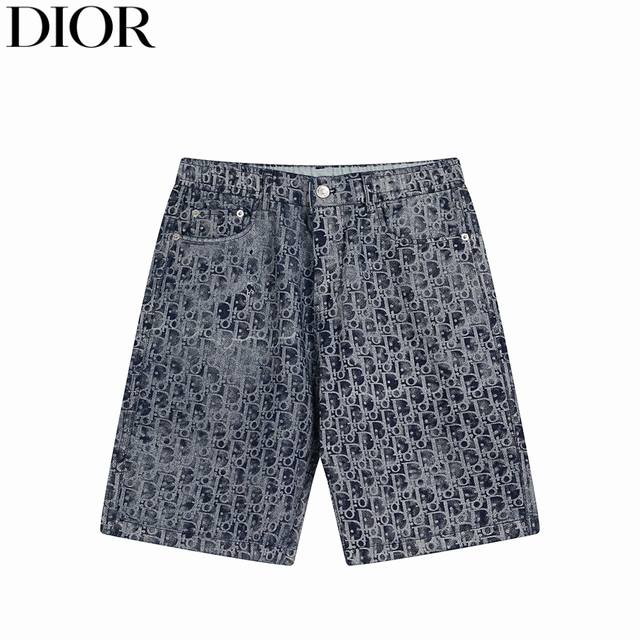 Dior 25Ss full print denim shorts The latest Dior custom fabric in 2025. The fab