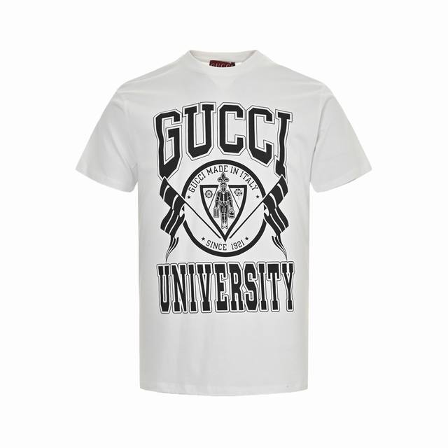 Gucci 24Ss school emblem print short sleeves Fabric: The whole fabric is still 1