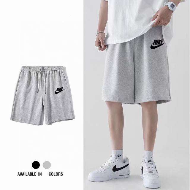 Nike classic small logo printed two-color terry shorts Official counter classic