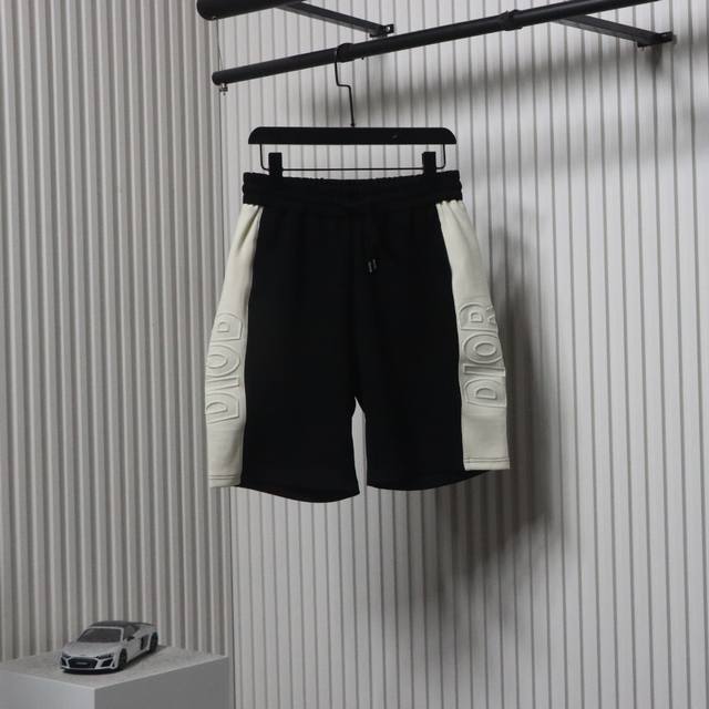 Dior 25Ss side contrast stitching logo embossed shorts. The latest and top contr