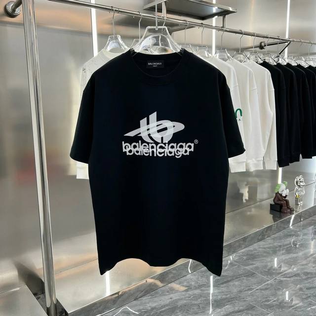 Balenciaga 24Ss summer new white shadow print round neck short sleeve T-shirt Th