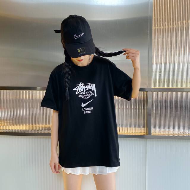 Nike Stussy Spring Printed T-shirt, a hit on Xiaohongshu Made of double-yarn pur