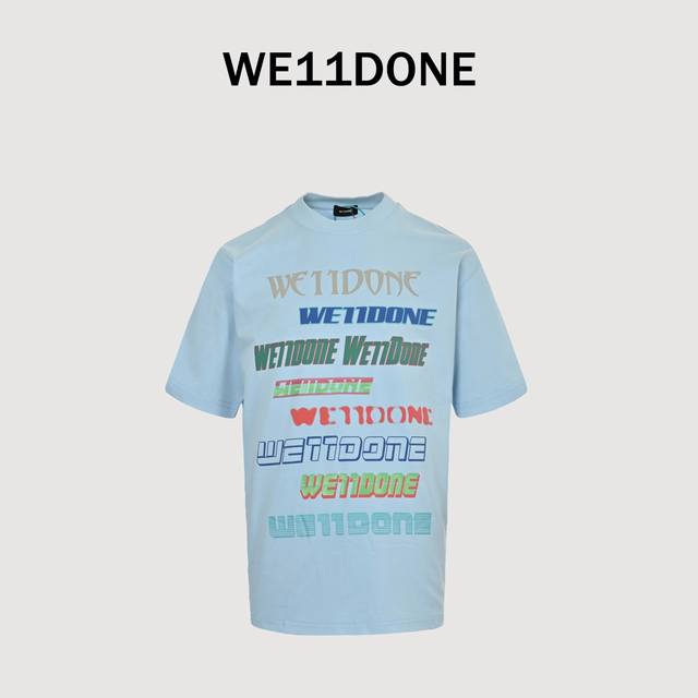 We11Done Star style luminous bullet screen letter print candy color short-sleeve