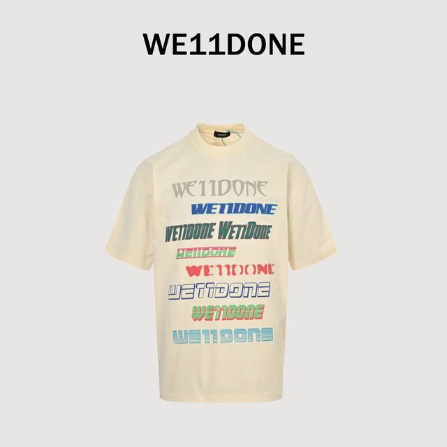We11Done classic popular style colorful bullet screen letter print short sleeves