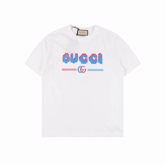 Gucci Gucci digital letter logo high-weight printed short-sleeved T-shirt Made o