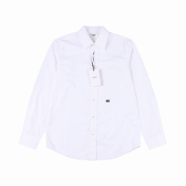 Celine Ce long-sleeved shirt with Arc de Triomphe logo embroidery on the hem The