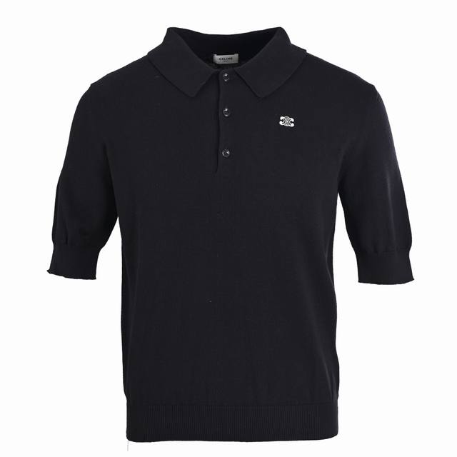 Celine Ce Arc de Triomphe short-sleeved Polo shirt Custom-woven seven-needle woo