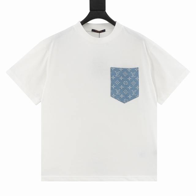 Louisvuitton Louis Vuitton chest monogram pocket round neck short sleeves Made o
