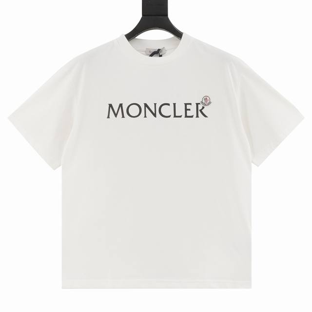Monecler classic embroidered logo round neck short sleeves The fabric is made of