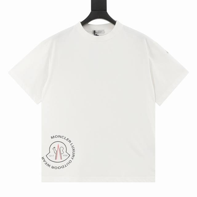 Monecler classic logo print round neck short sleeves The fabric is made of 260g