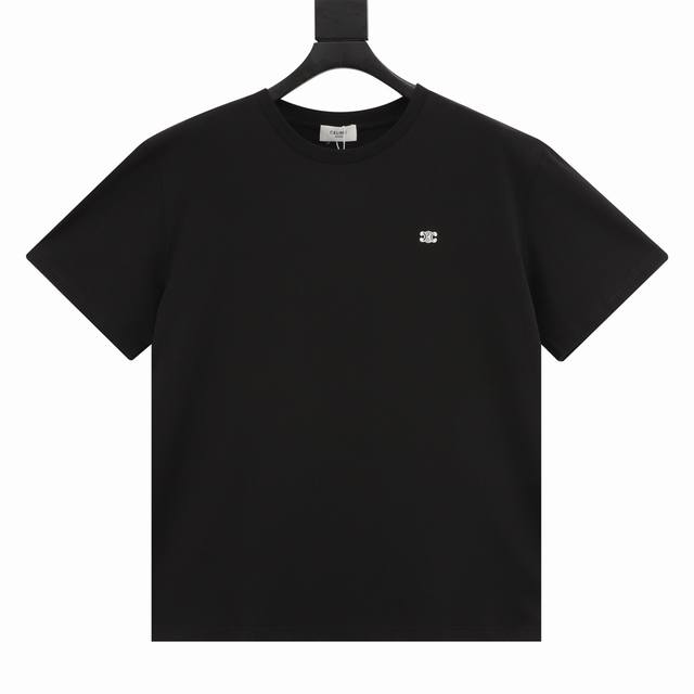 Celine Arc de Triomphe embroidered basic short-sleeved T-shirt Ce temperament re