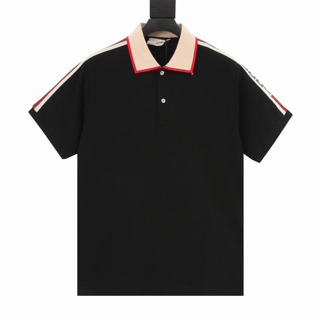 Gucci Classic Short-sleeved Polo Shirt with Webbing Made of cotton pique mesh fa