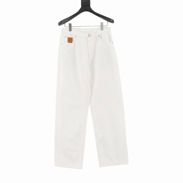 Louis Vuitton Lv embroidered pocket white denim trousers authentic 9 purchased,