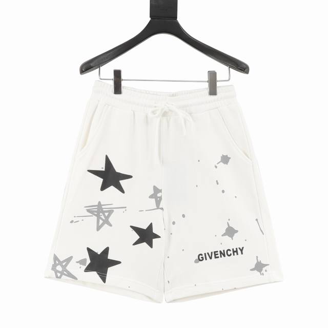 Givenchy 25Ss star print shorts are made of 380G pure cotton terry fabric, which