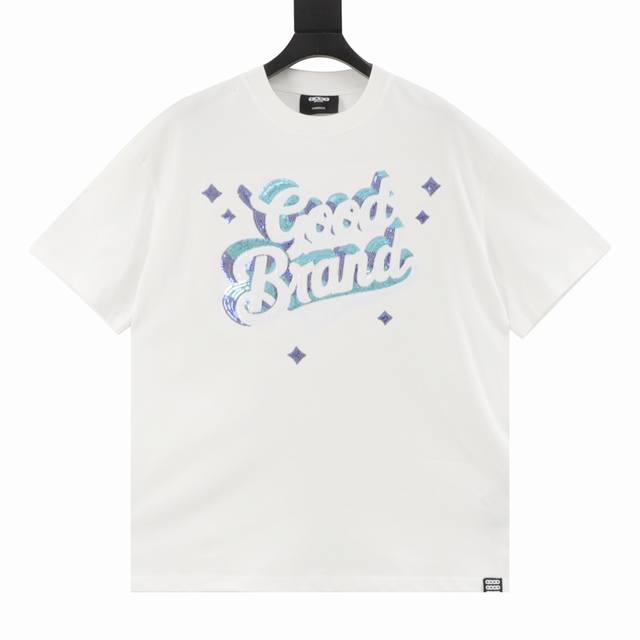 Goodbrand 3D star sequin light luxury fashion high-end short-sleeved T-shirt Uni