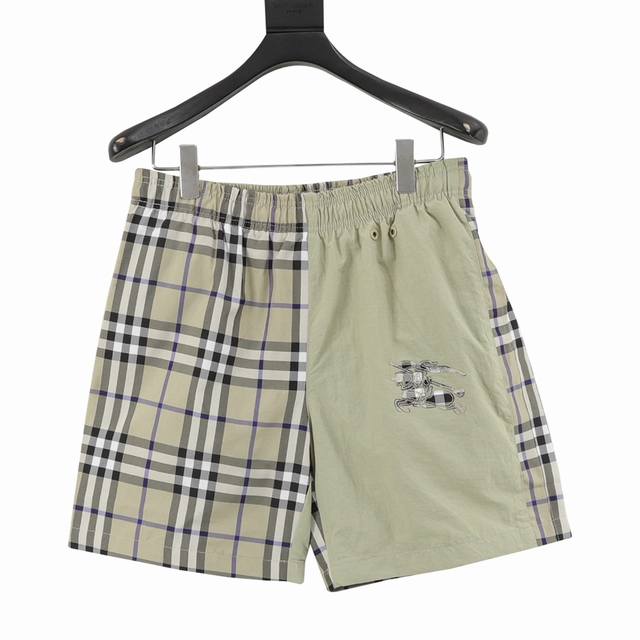 Burberry classic oblique plaid patchwork beach shorts Suitable for everyone Hand