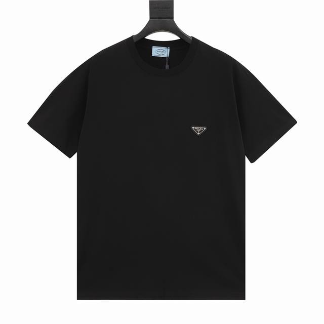 Prada classic iron logo short-sleeved T-shirt Prada couple short-sleeved T-shirt
