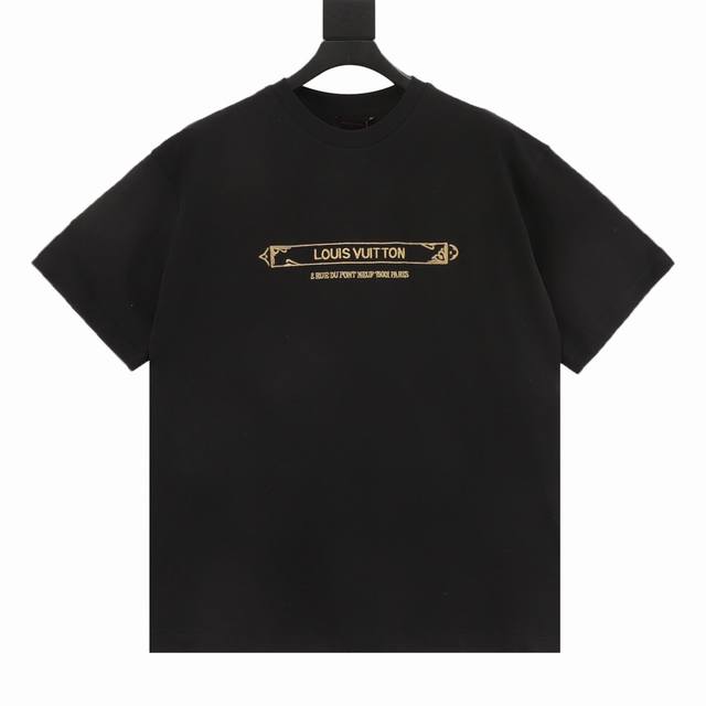 Louis Vuitton Lv Damier gold embroidery pique short-sleeved T-shirt Authentic 88